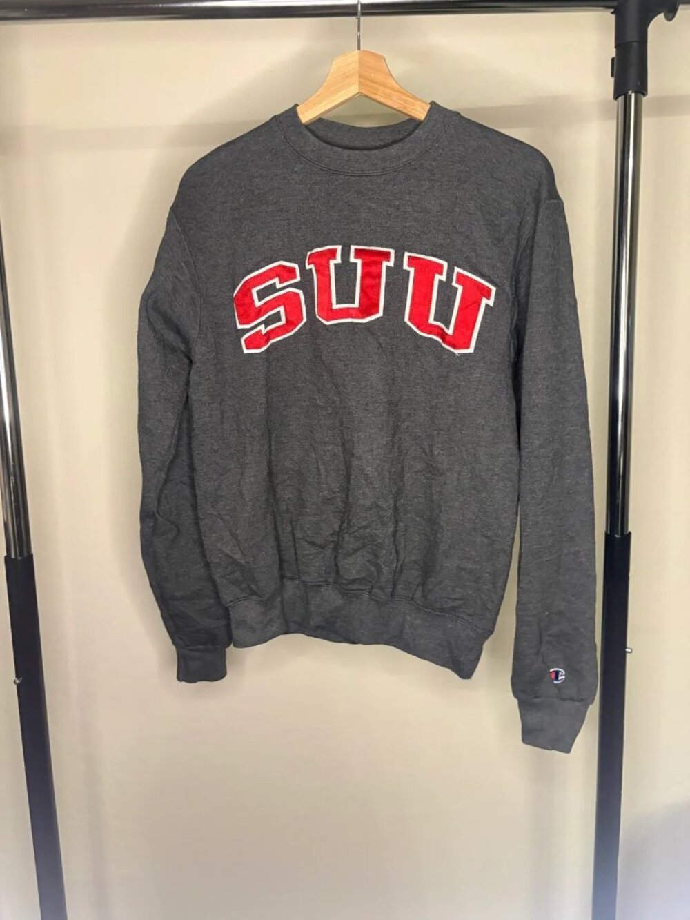 Champion Southern Utah University SUU Sewn Twill Crewneck Sweatshirt Gray S